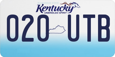 KY license plate 020UTB