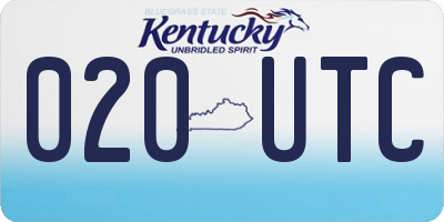 KY license plate 020UTC