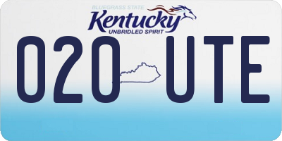 KY license plate 020UTE