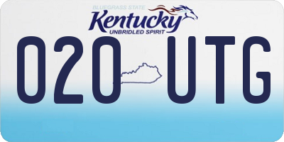 KY license plate 020UTG