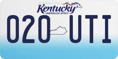 KY license plate 020UTI