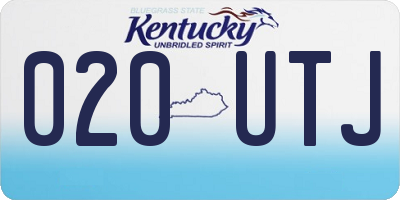 KY license plate 020UTJ