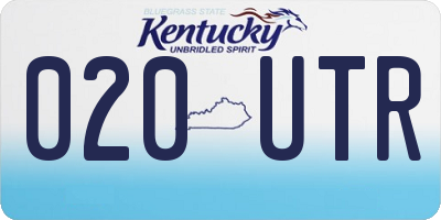 KY license plate 020UTR