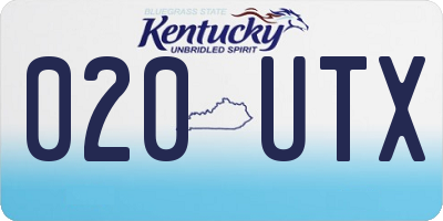 KY license plate 020UTX