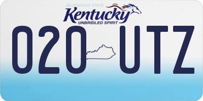 KY license plate 020UTZ