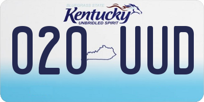 KY license plate 020UUD