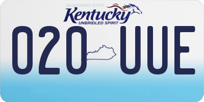 KY license plate 020UUE