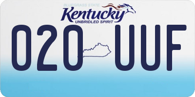 KY license plate 020UUF