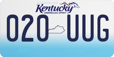 KY license plate 020UUG