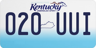 KY license plate 020UUI