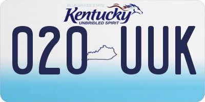 KY license plate 020UUK