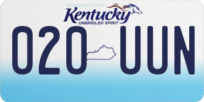 KY license plate 020UUN