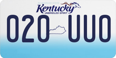 KY license plate 020UUO