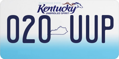 KY license plate 020UUP