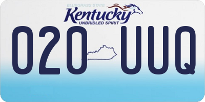 KY license plate 020UUQ