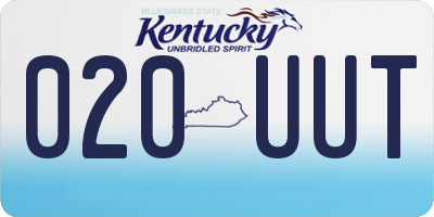 KY license plate 020UUT