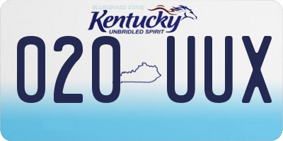 KY license plate 020UUX