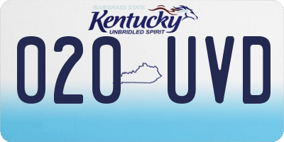 KY license plate 020UVD