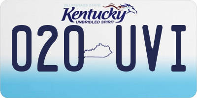 KY license plate 020UVI