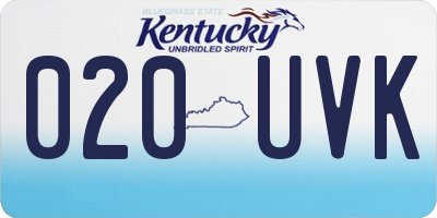KY license plate 020UVK