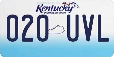 KY license plate 020UVL