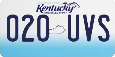 KY license plate 020UVS