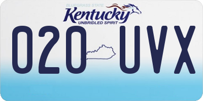 KY license plate 020UVX