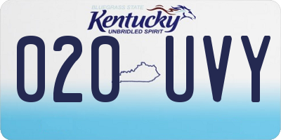 KY license plate 020UVY