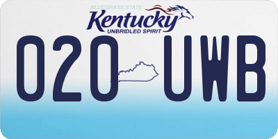 KY license plate 020UWB