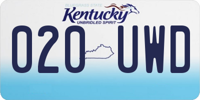 KY license plate 020UWD