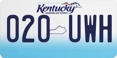 KY license plate 020UWH
