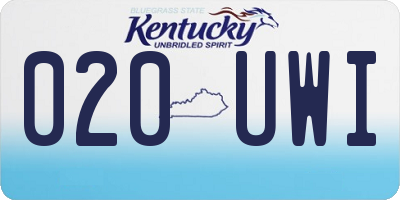 KY license plate 020UWI