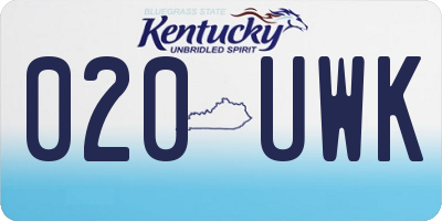 KY license plate 020UWK