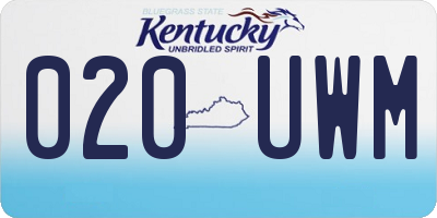 KY license plate 020UWM