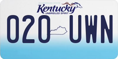 KY license plate 020UWN