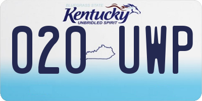 KY license plate 020UWP