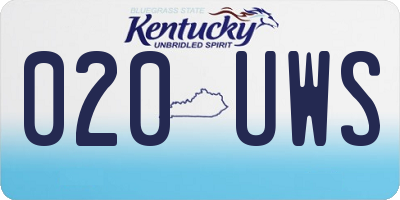 KY license plate 020UWS