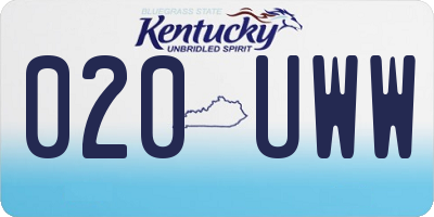KY license plate 020UWW
