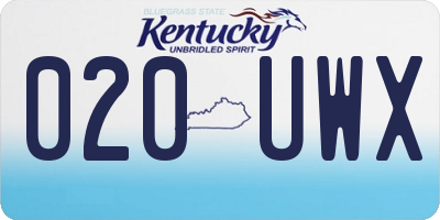 KY license plate 020UWX