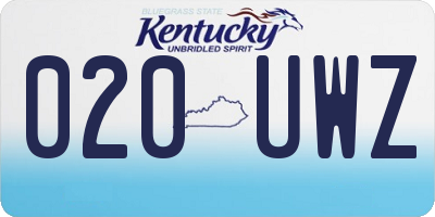 KY license plate 020UWZ