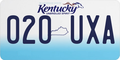 KY license plate 020UXA