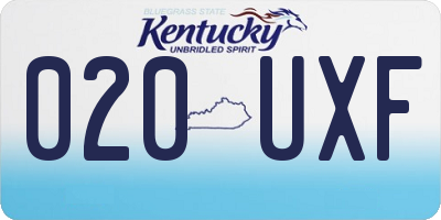 KY license plate 020UXF