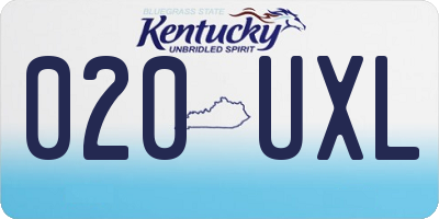 KY license plate 020UXL