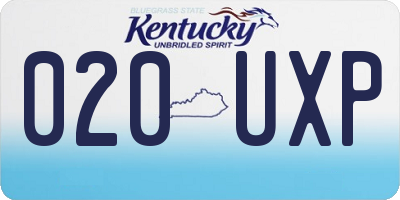 KY license plate 020UXP