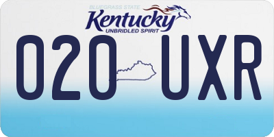 KY license plate 020UXR