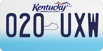 KY license plate 020UXW