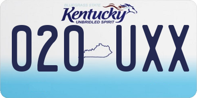 KY license plate 020UXX