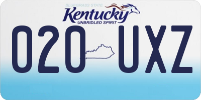 KY license plate 020UXZ