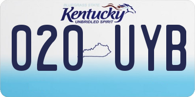 KY license plate 020UYB