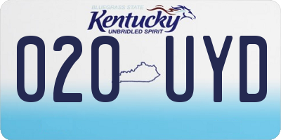 KY license plate 020UYD